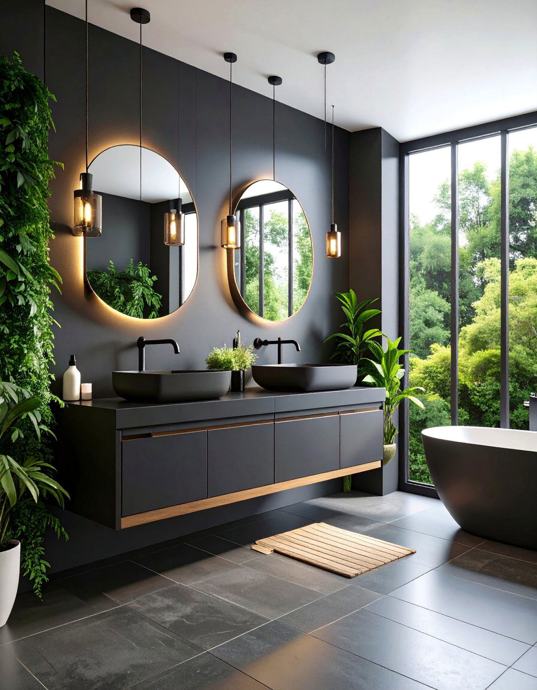 Matte Black Fixture Focus - 25 Masculine Bathroom Ideas