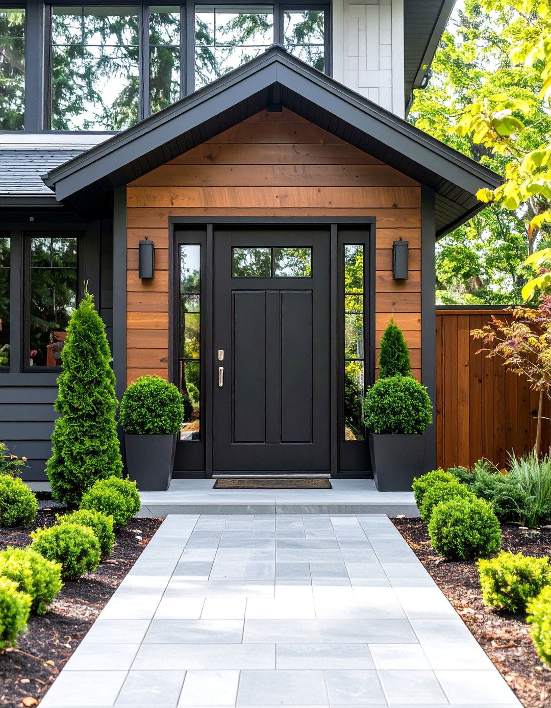 Matte Black Modern Door - 25 Cedar Front Door Colors Ideas