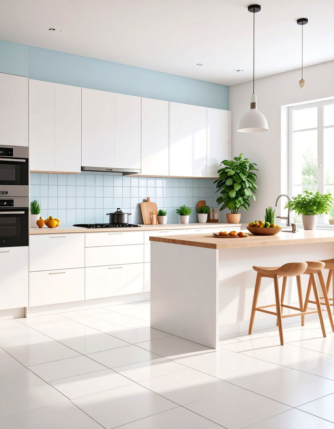 Matte Ceramic Square Tiles - 25 Kitchen Backsplash Ideas