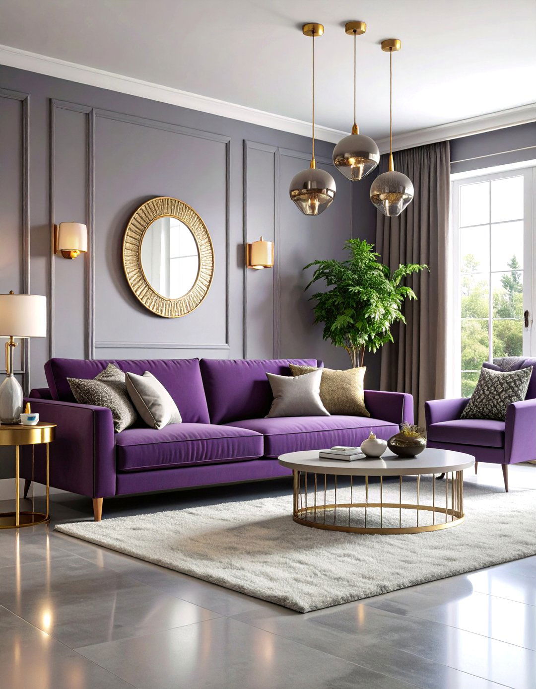 Mauve and Gray Living Room with Sophisticated Neutrals - 25 1980s Living Room Ideas