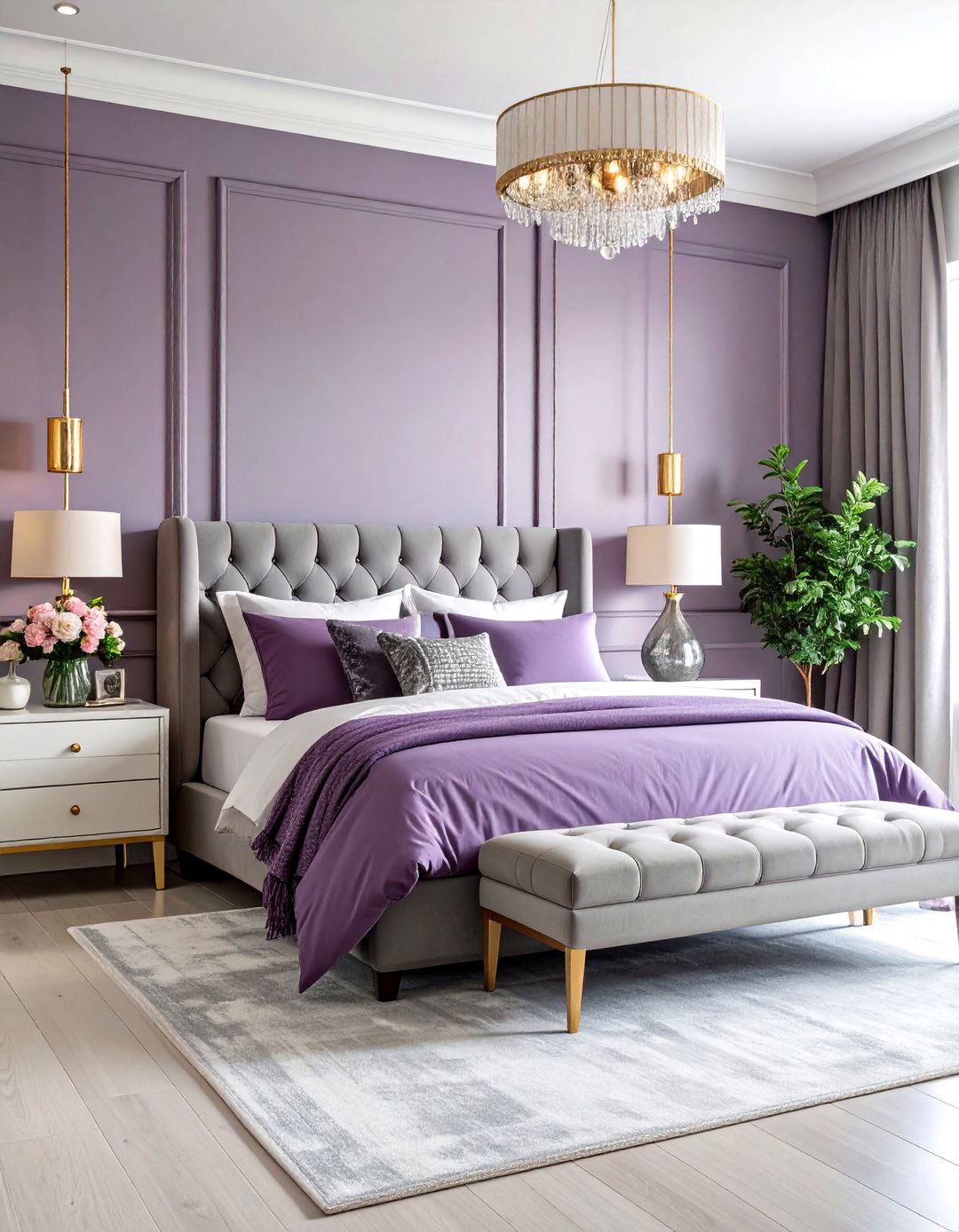 Mauve and Gray Sophisticated Balance - 25 Pastel Bedroom Ideas
