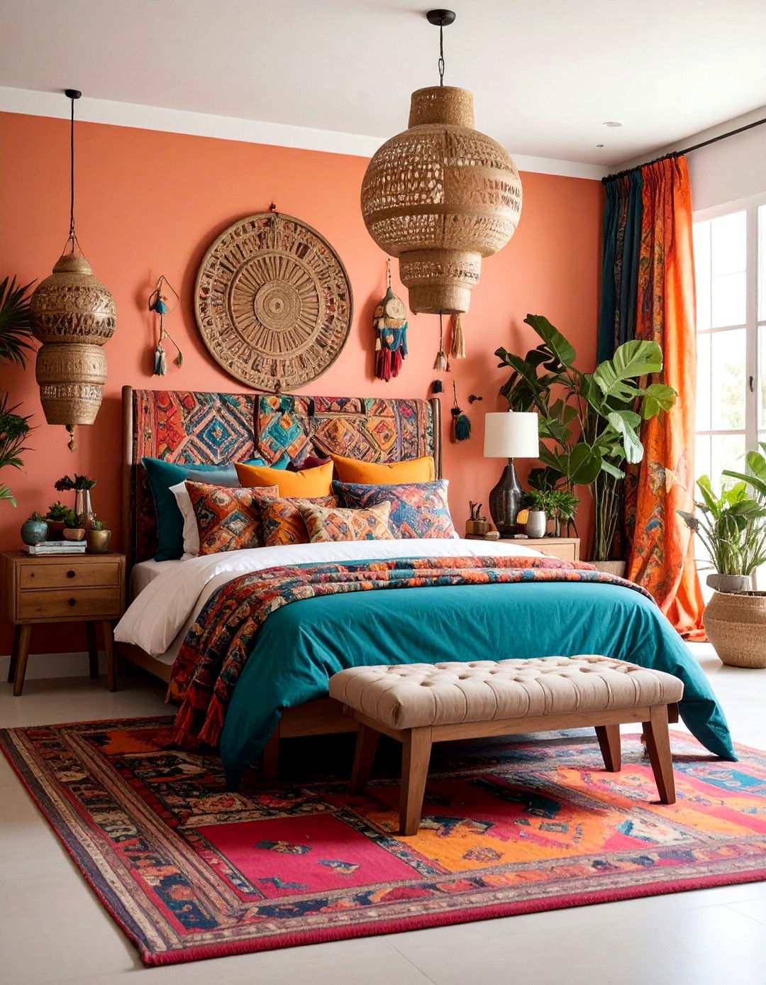 Maximalist Bedroom with Bold Pattern Mixing - 25 Bedroom Interior Design Ideas