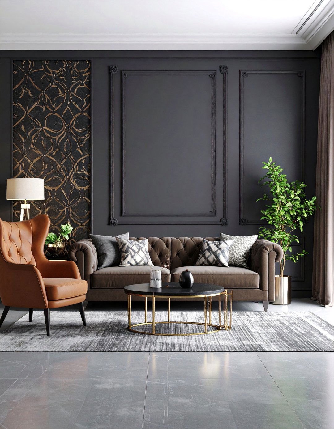 Maximalist Black and Brown Living Room - 25 Black and Brown Living Room Ideas