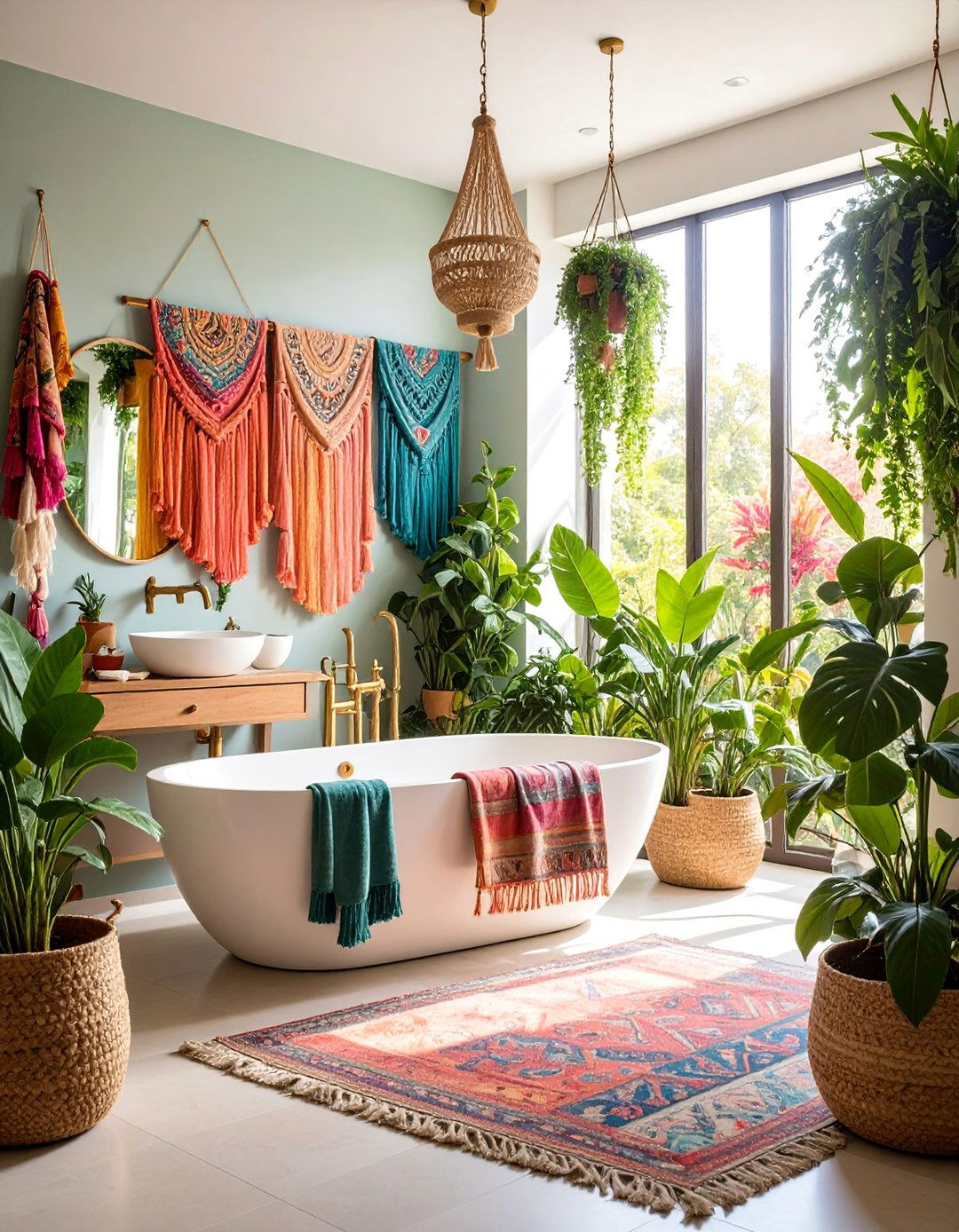 Maximalist Boho with Eclectic Patterns - 25 Bathroom Staging Ideas