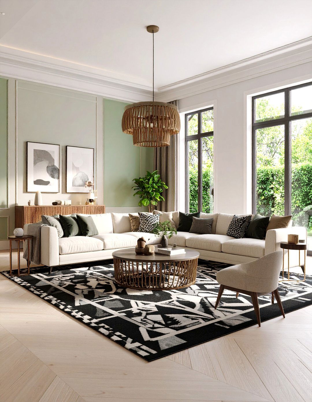 Maximalist Cream and Black Living Room - 25 Cream and Black Living Room Ideas