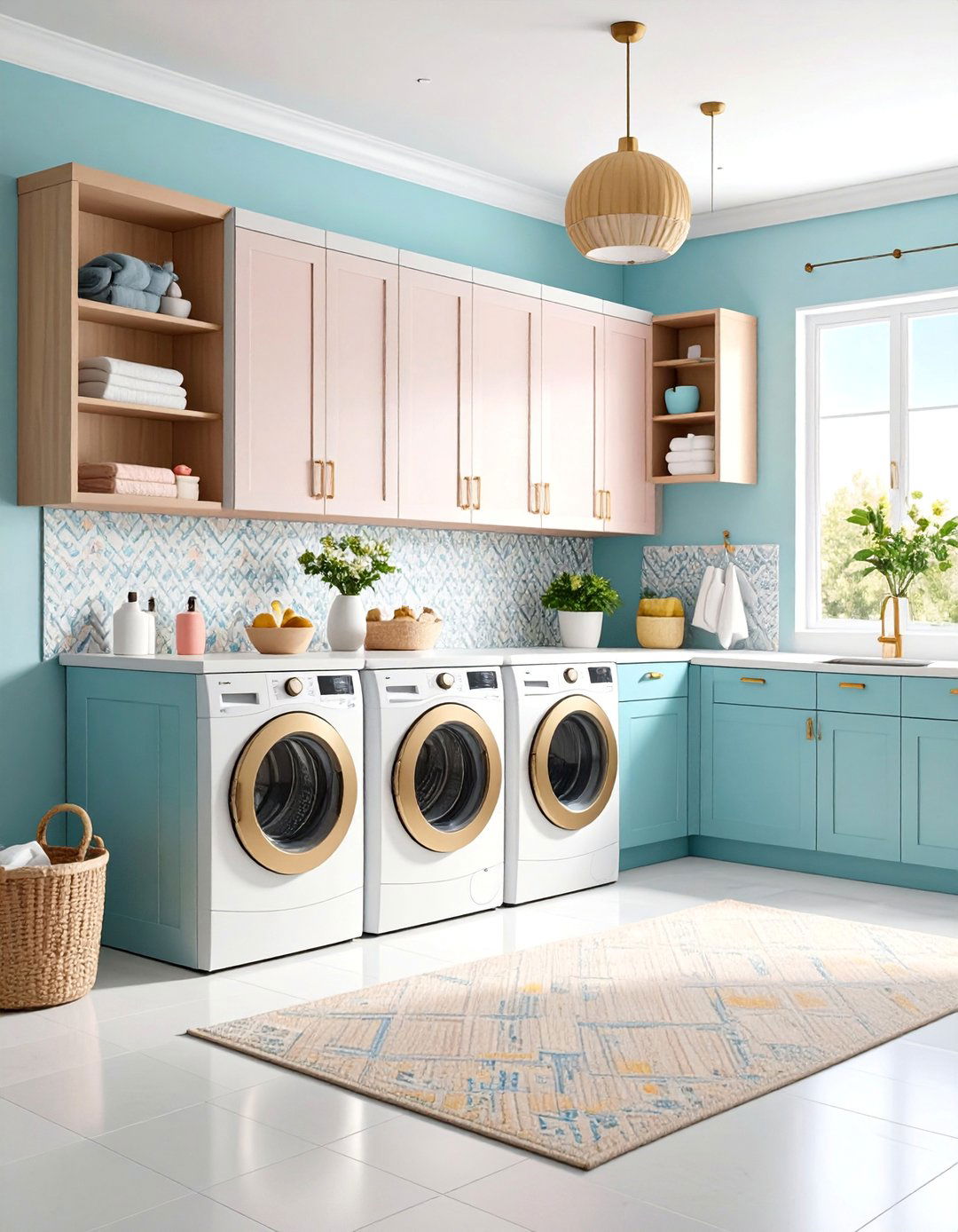 Maximalist Eclectic Laundry Room with Bold Patterns - 25 Laundry Room Decor Ideas