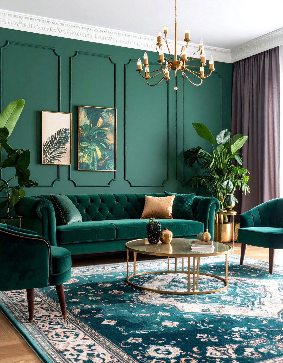 Maximalist Jewel Tone Living Room - 25 Large Living Room Ideas