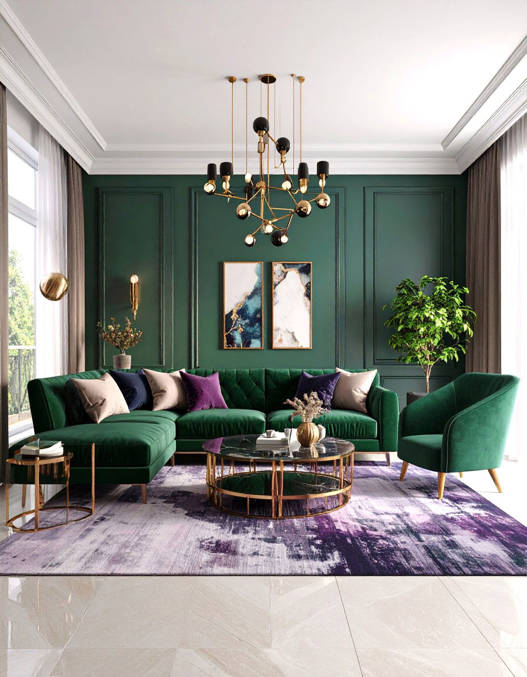 Maximalist Jewel Tone Living Room - 25 Budget Apartment Living Room Ideas