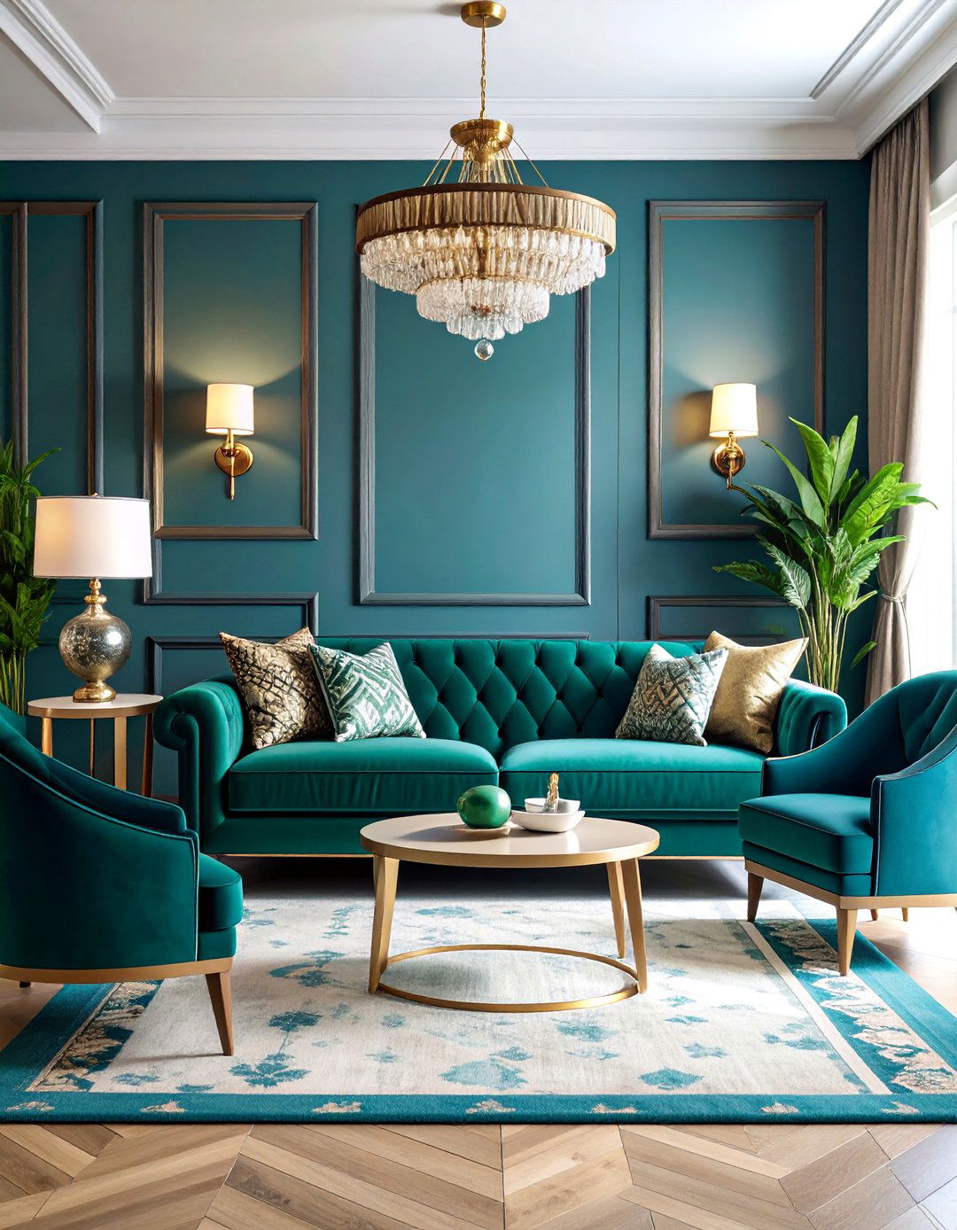 Maximalist Jewel Toned Living Room with Pattern Mixing - 25 Aesthetic Living Room Ideas