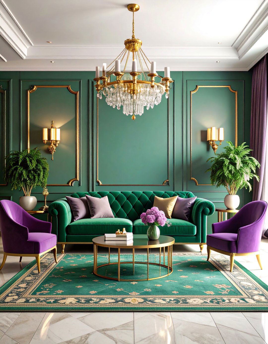Maximalist Living Room with Bold Jewel Tones - 25 Living Room Design Ideas