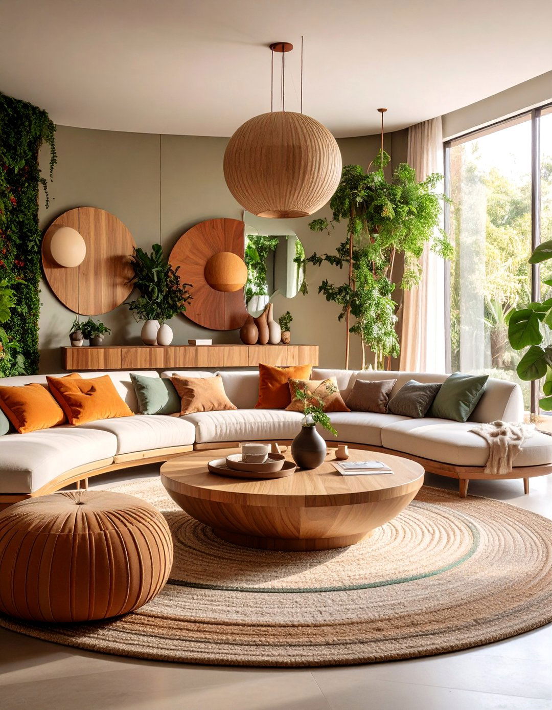 Maximalist Living Room with Curved and Organic Shapes - 25 Maximalist Living Room Design Ideas