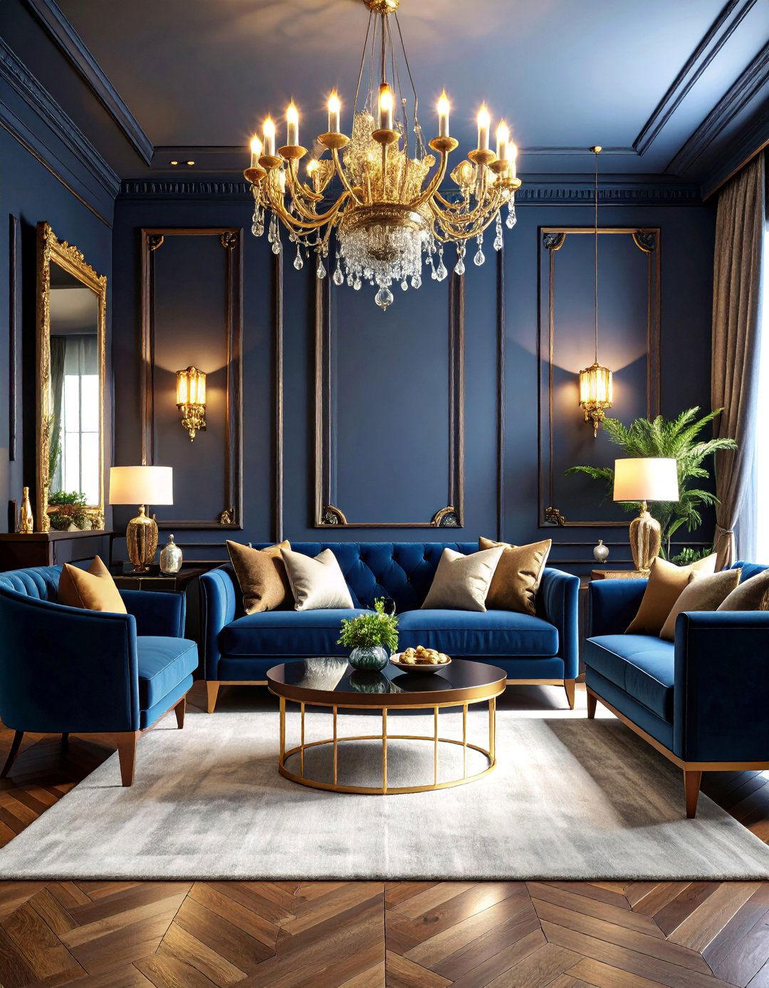 Maximalist Living Room with Dramatic Dark Walls - 25 Maximalist Living Room Design Ideas