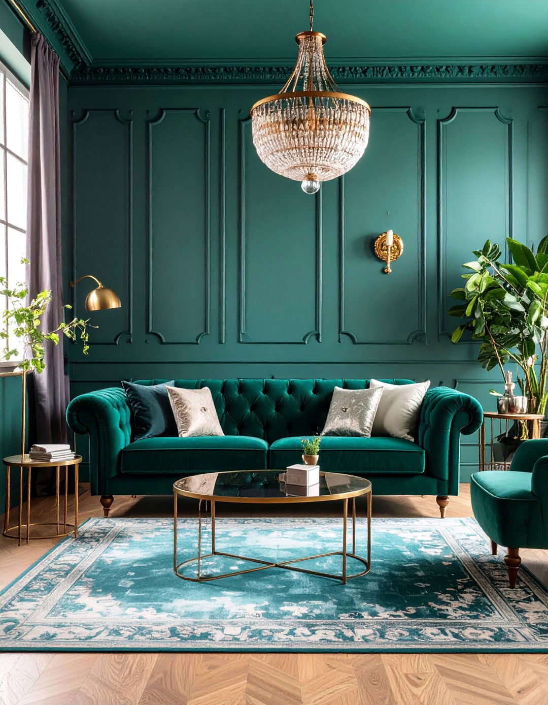 Maximalist Living Room with Jewel Tone Color Palette - 25 Modern Living Room Ideas