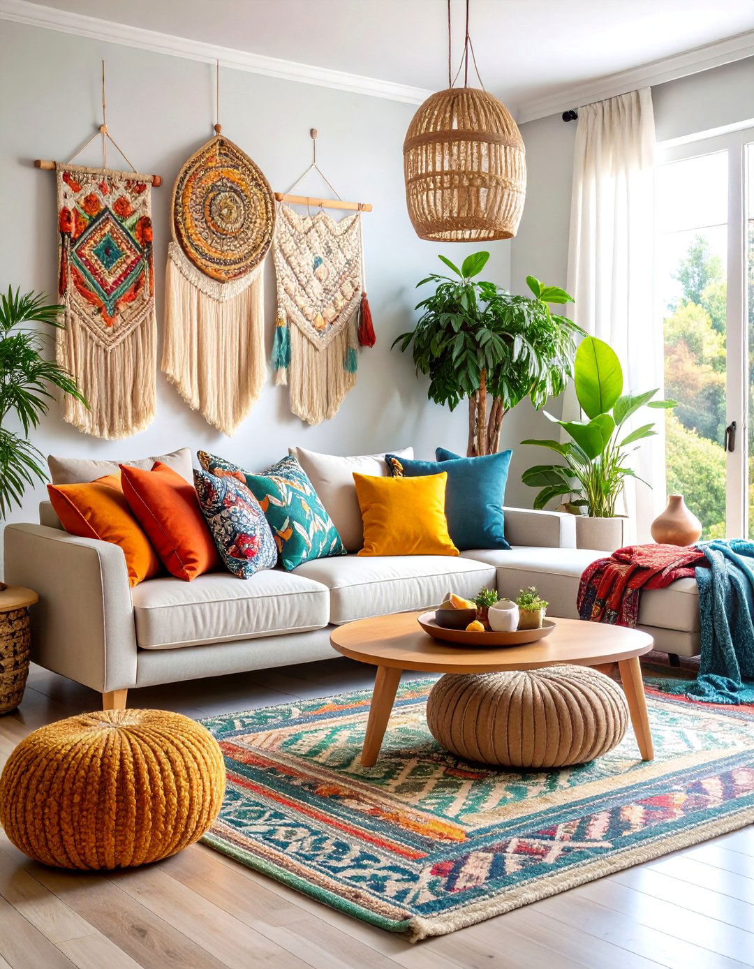 Maximalist Living Room with Layered Textiles and Fabrics - 25 Maximalist Living Room Design Ideas