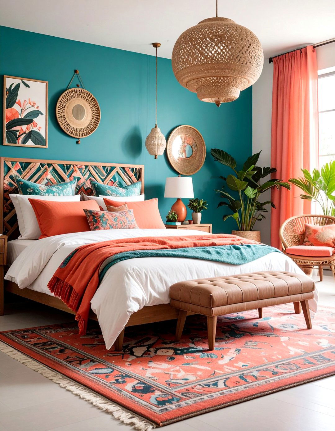 Maximalist Primary Bedroom with Bold Pattern Mixing - 25 Primary Bedroom Ideas