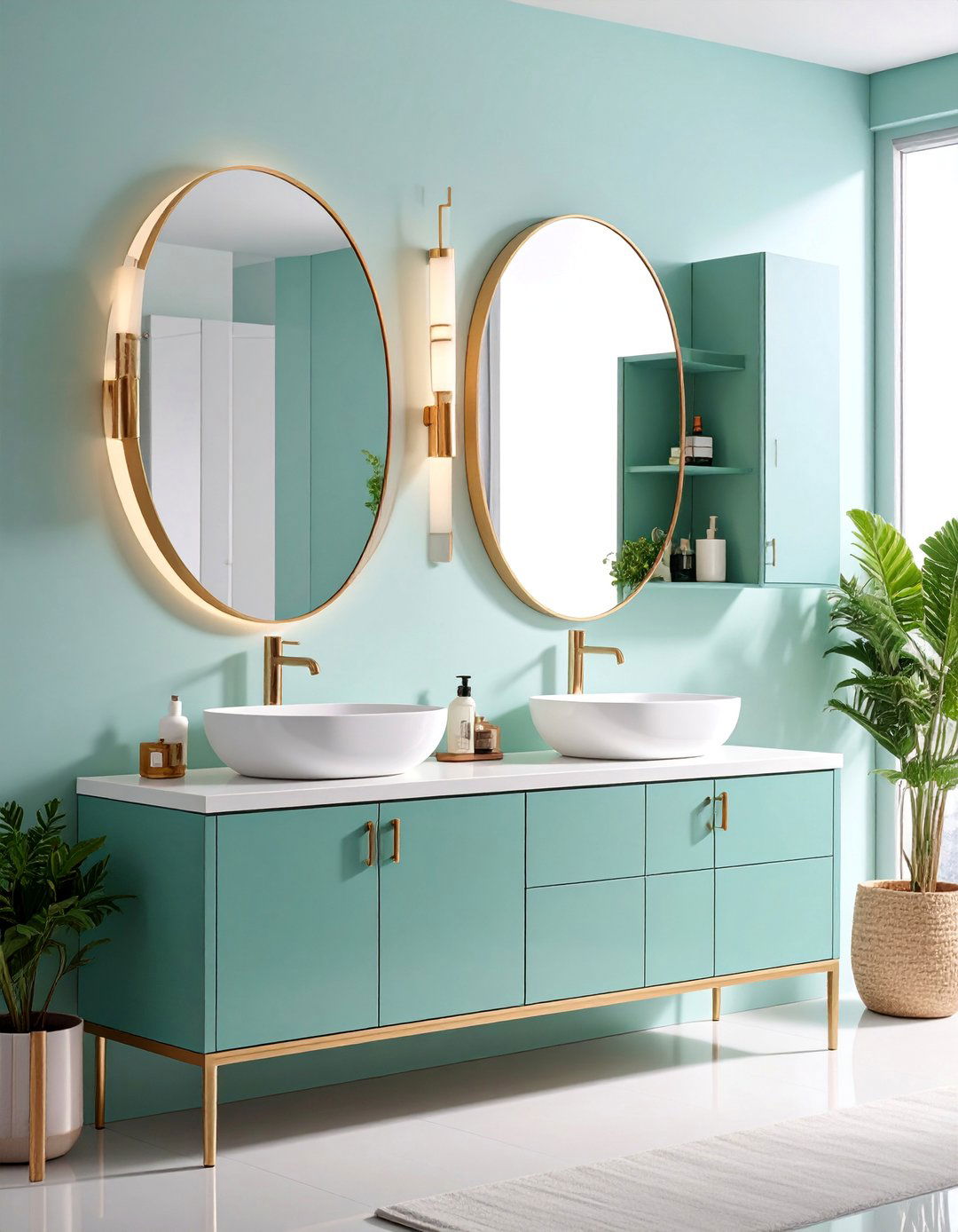 Medicine Cabinet with Mirror Storage - 25 Pedestal Sink Storage Ideas