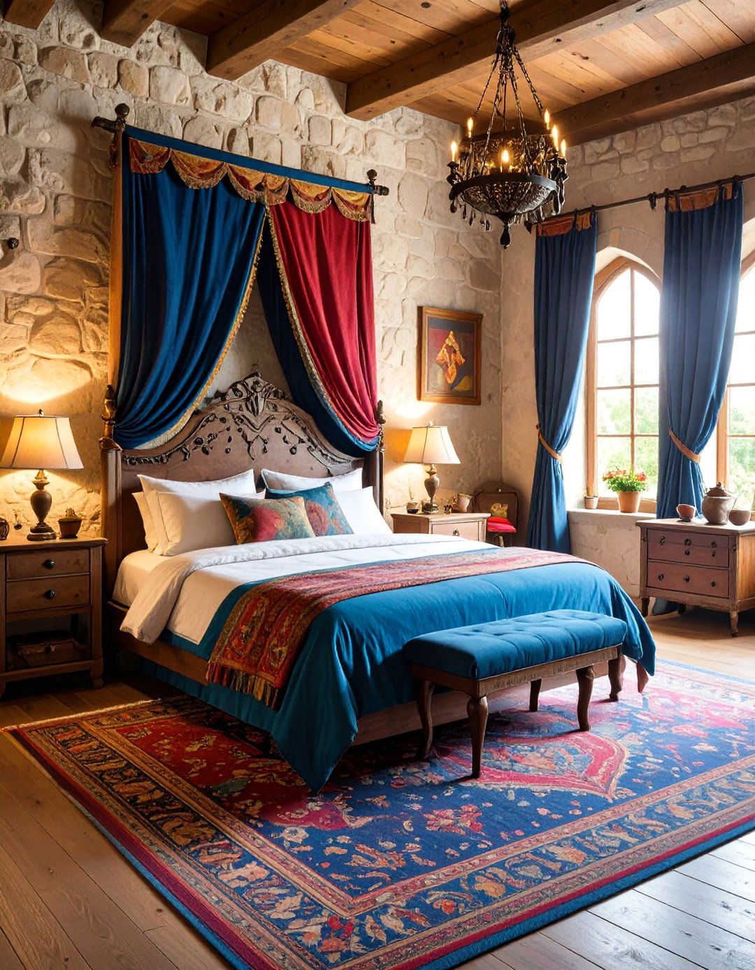 Medieval Castle Bedroom with Stone Texture Walls - 25 Fantasy Bedroom Ideas