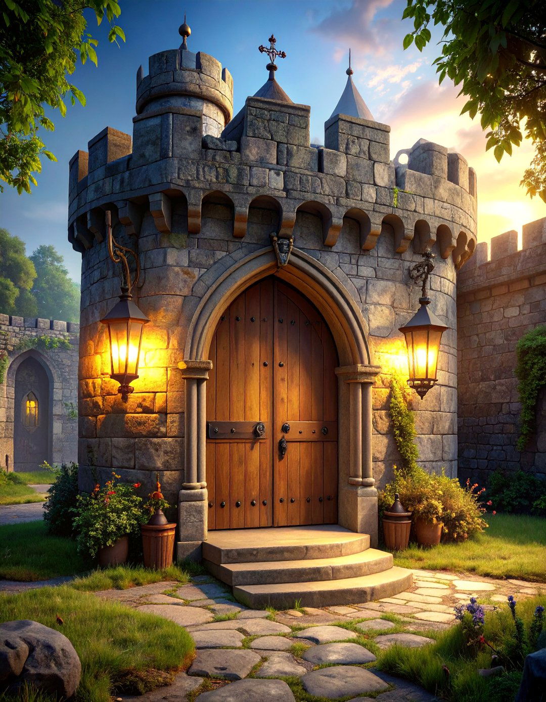 Medieval Castle Outhouse with Stone Construction - 25 Outhouse Design Ideas