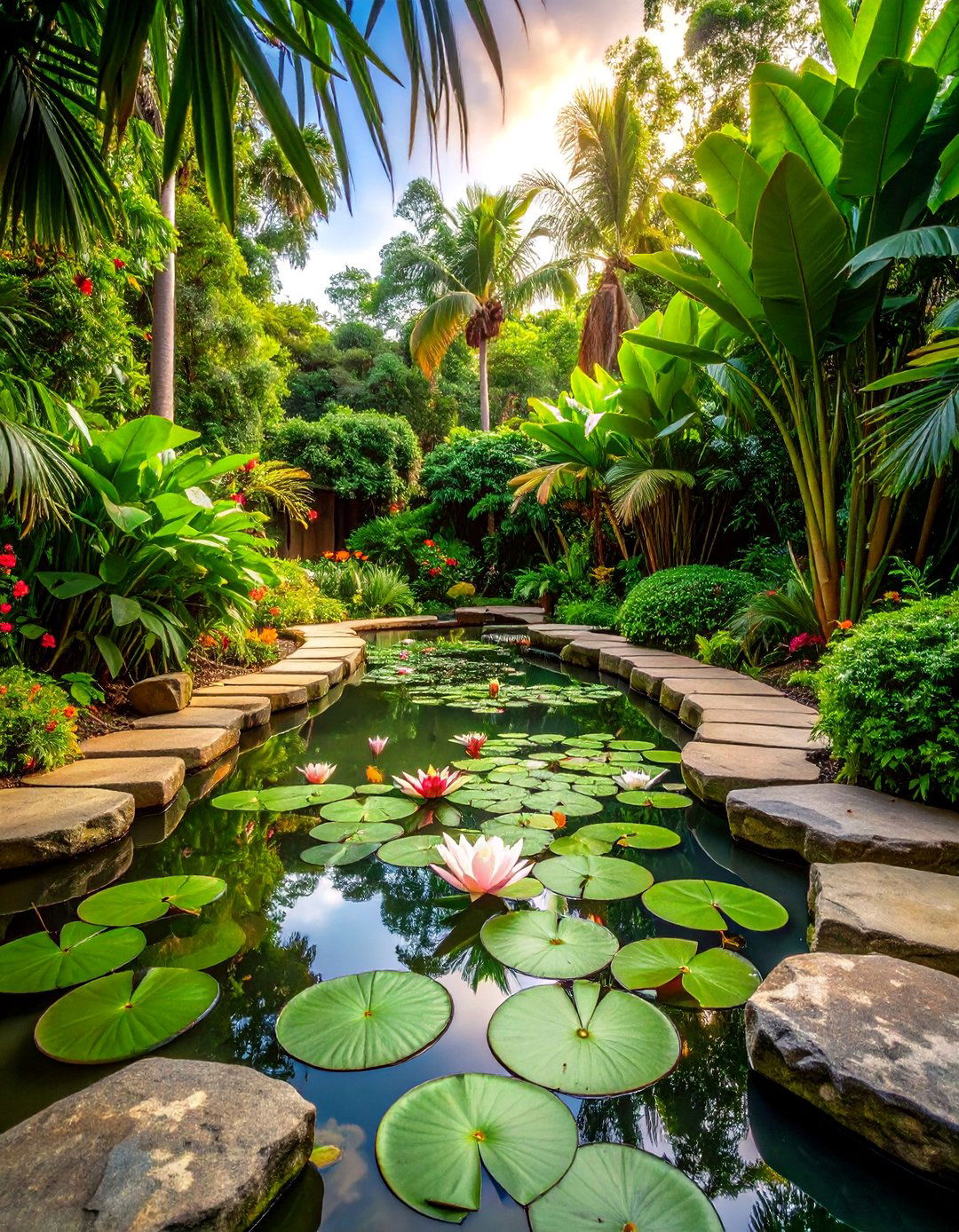 Meditation Garden with Reflecting Pool - 25 Tropical Pool Landscaping Ideas