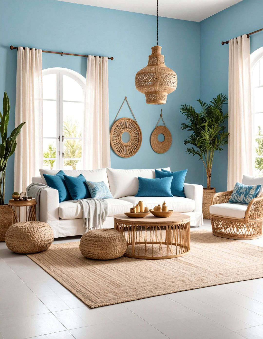 Mediterranean Blue and Gold Living Room - 25 Blue and Gold Living Room Ideas