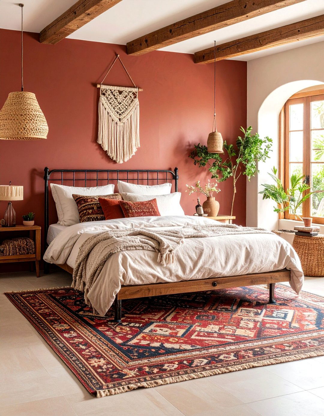 Mediterranean Burgundy Warmth - 25 Burgundy Bedroom Ideas