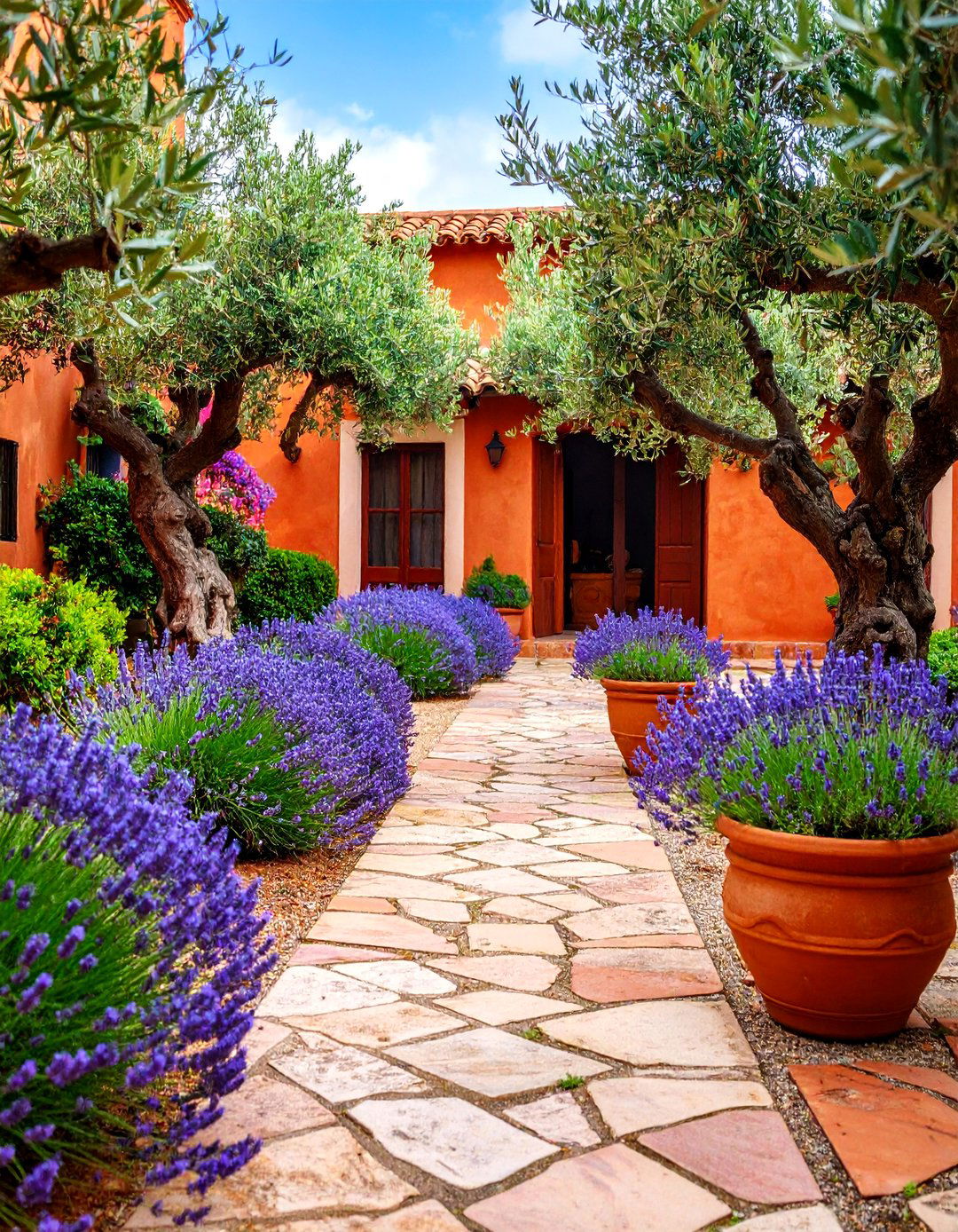 Mediterranean Courtyard Style - 25 Small Front Yard Landscaping Ideas