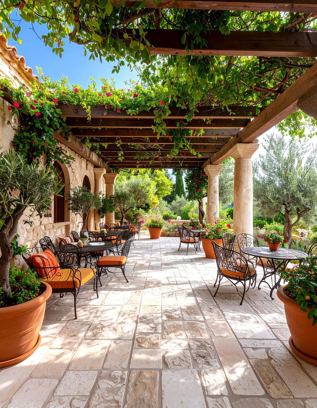 Mediterranean Courtyard with Terracotta Elements - 25 Backyard Decor Ideas
