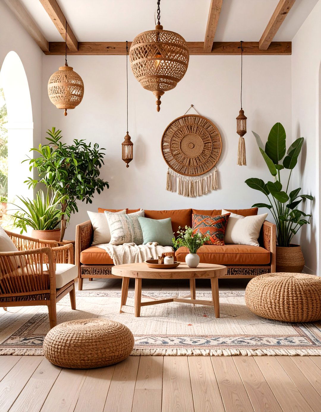 Mediterranean Dark Brown Couch with Warm Earth Tones - 25 Dark Brown Couch Living Room Ideas