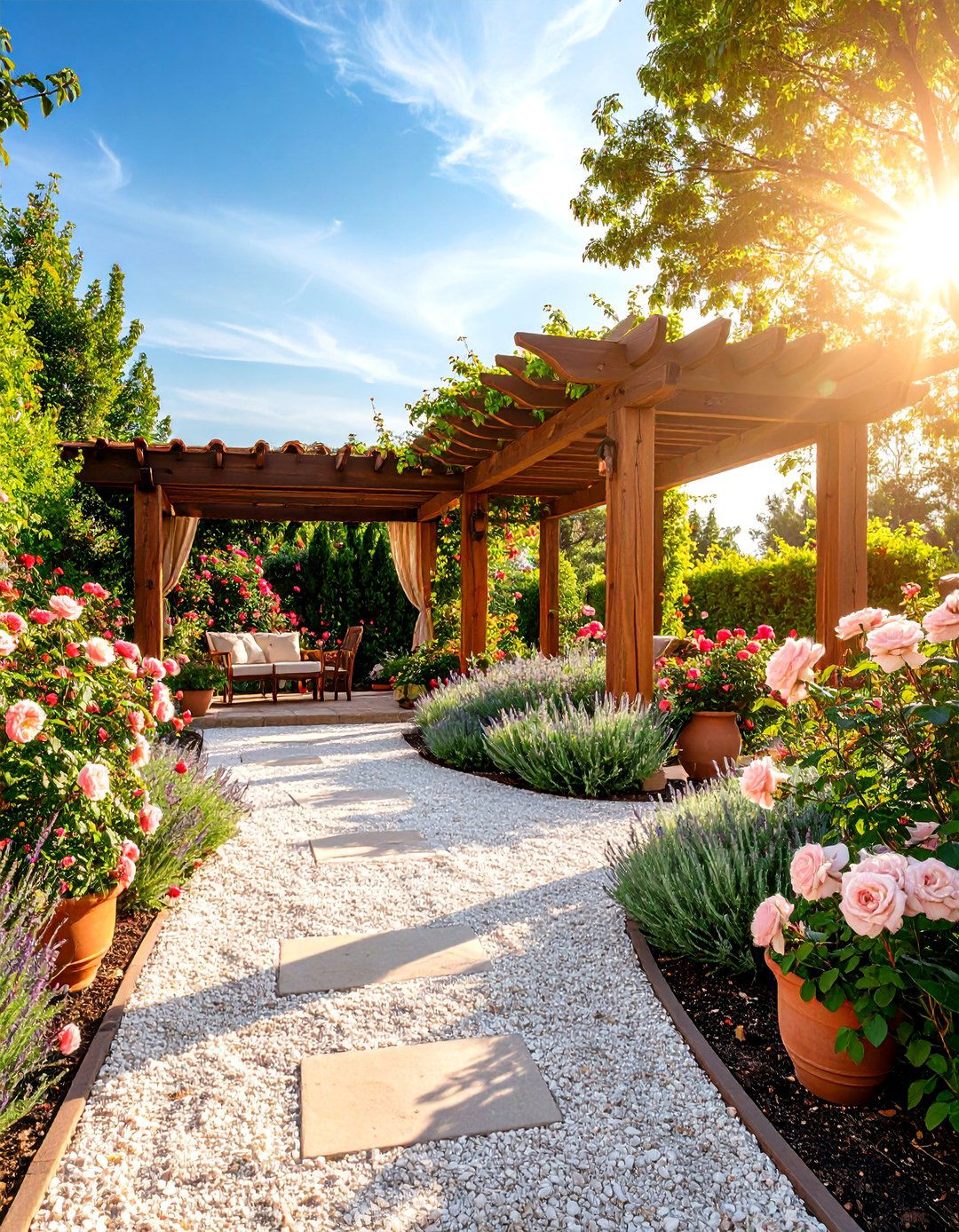 Mediterranean Dry Rose Garden - 25 Rose Garden Ideas