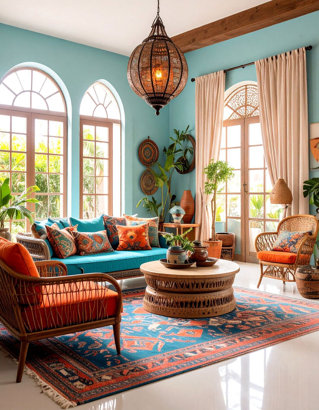 Mediterranean Eclectic Living Room with Global Artifacts - 25 Eclectic Living Room Ideas