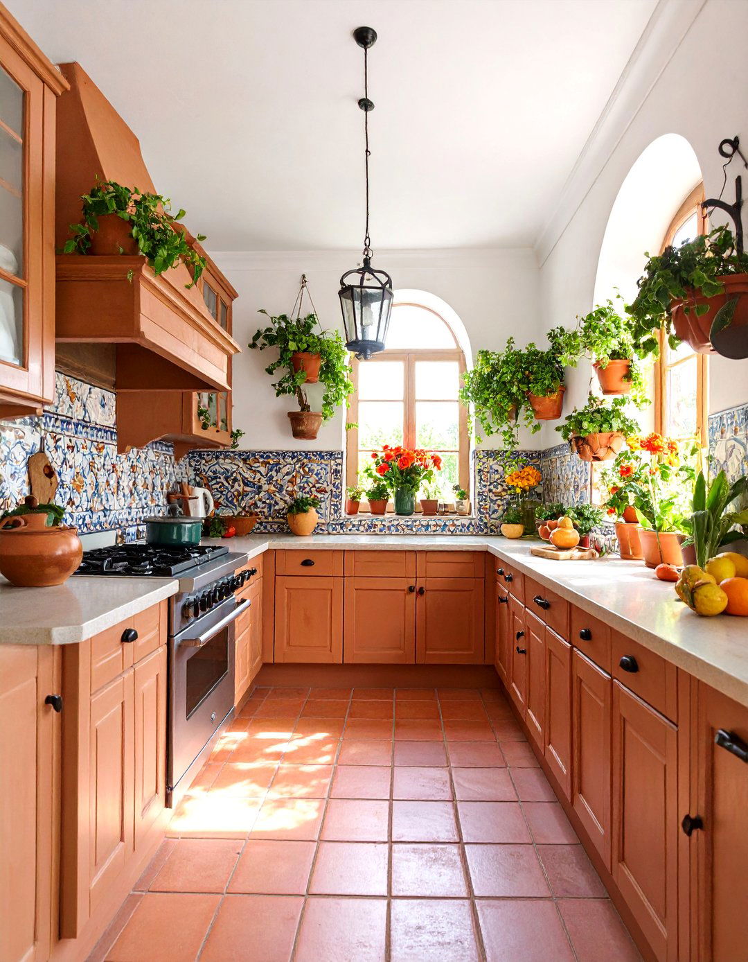 Mediterranean Galley Kitchen with Terra Cotta - 25 Galley Kitchen Ideas