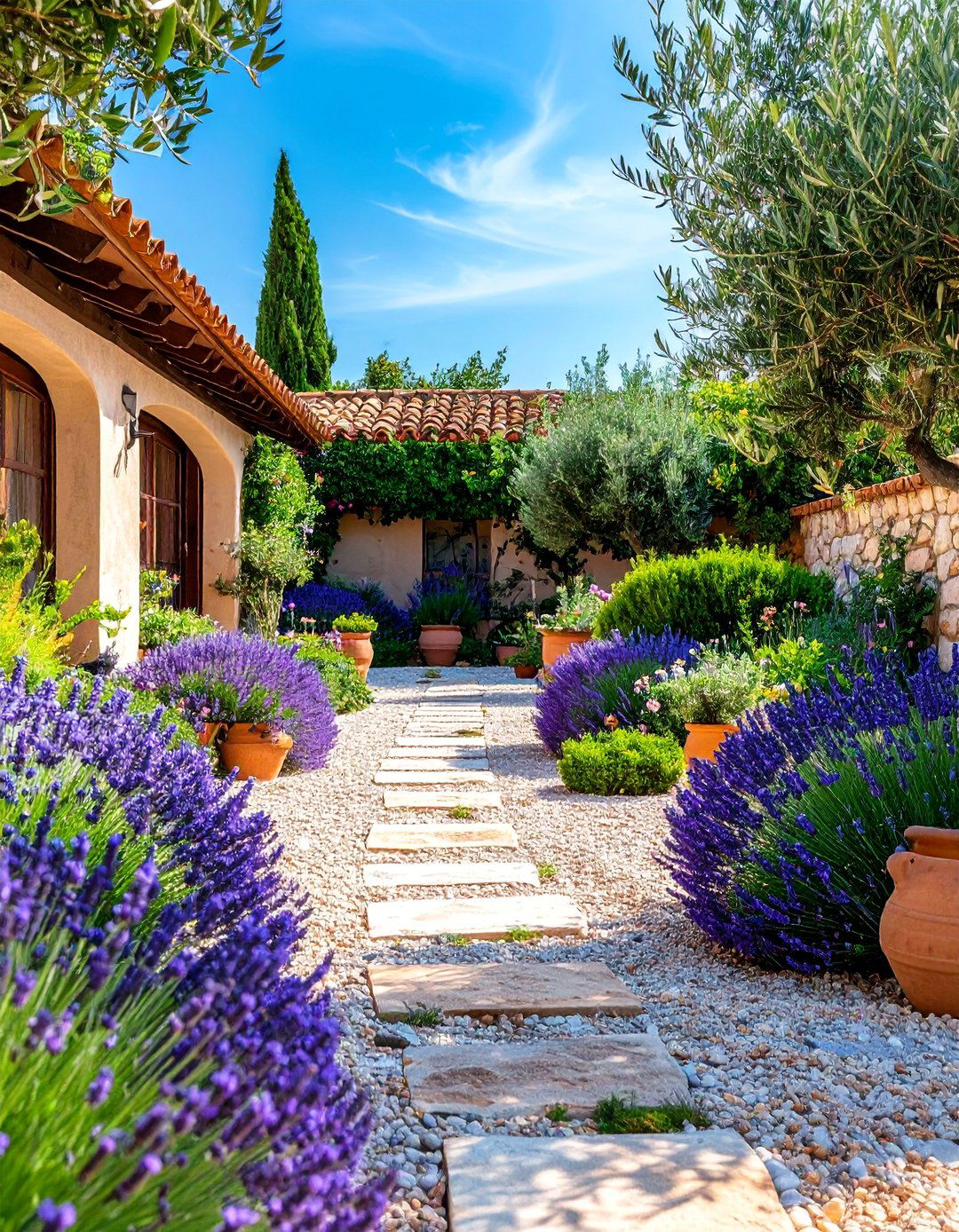 Mediterranean Garden Layout with Drought Tolerant Design - 25 Garden Layout Ideas
