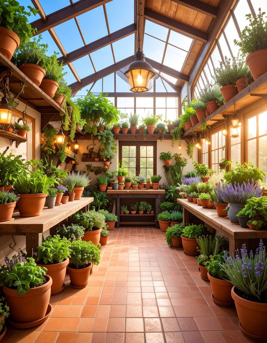 Mediterranean Herb Garden Room - 25 Greenhouse Room Ideas