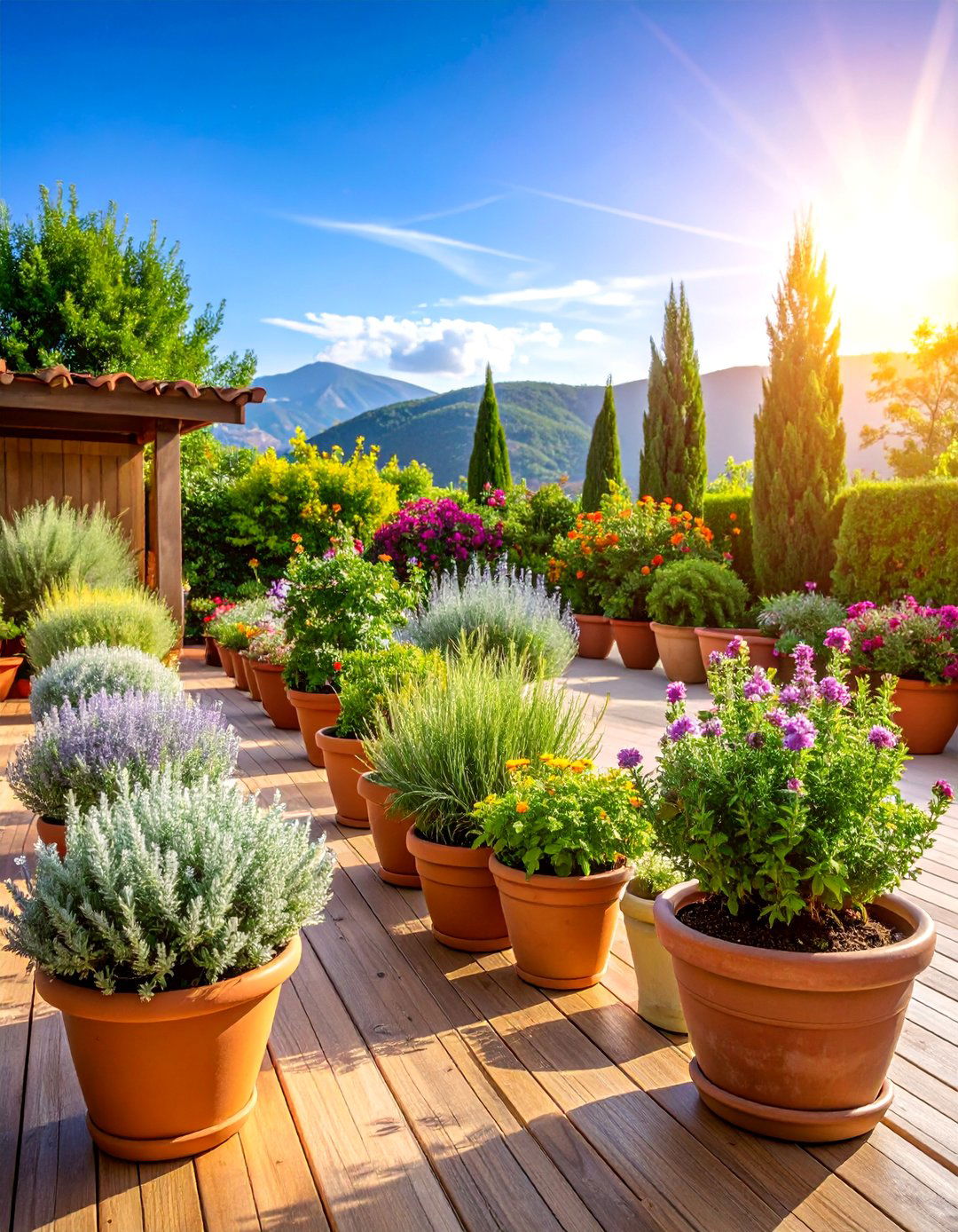 Mediterranean Herb Garden with Aromatic Classics - 25 Patio Plants