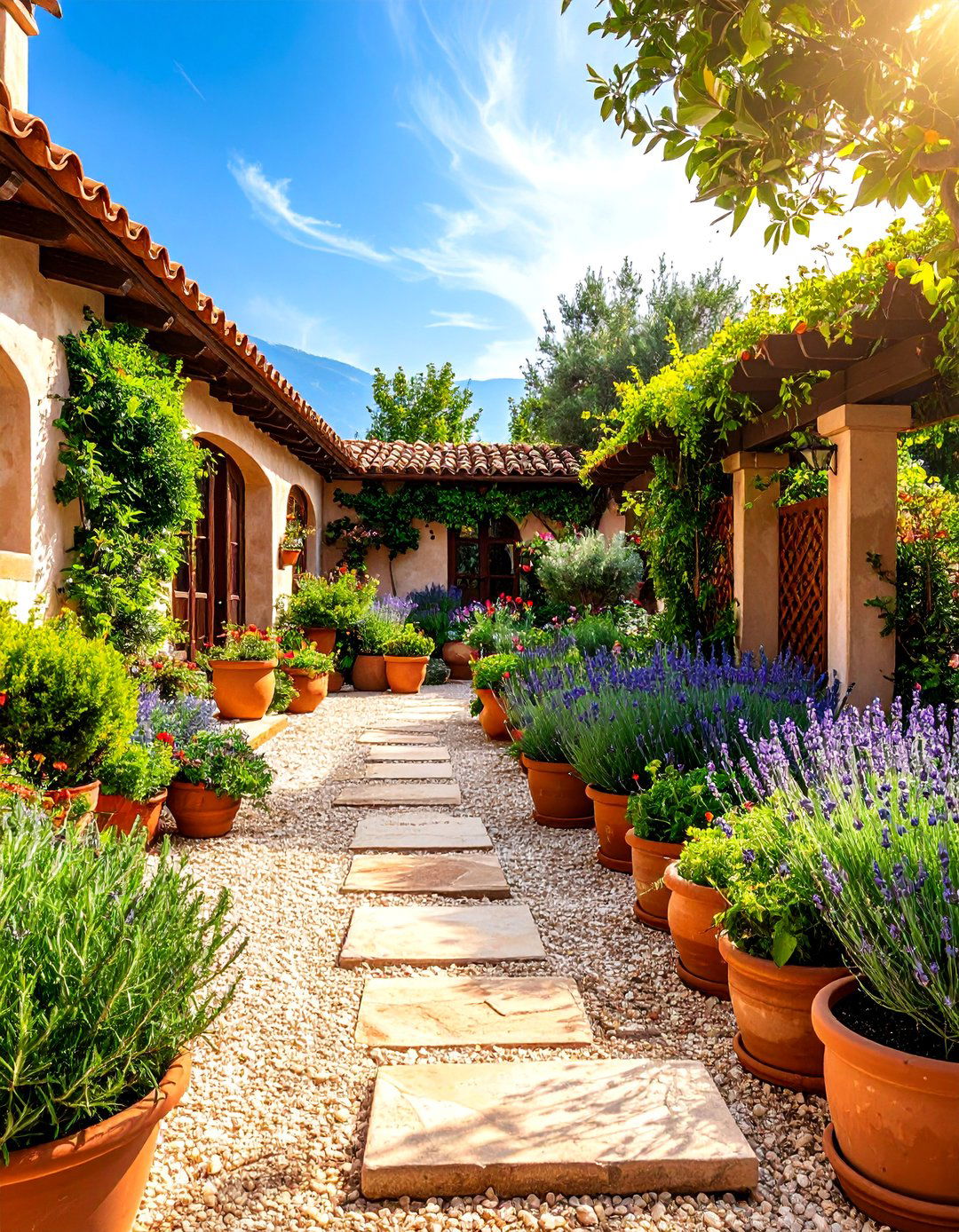 Mediterranean Herb Garden with Terracotta Screens - 25 Secret Garden Ideas