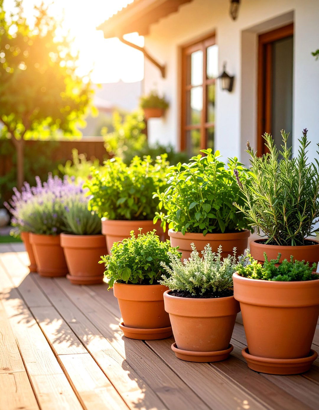 Mediterranean Herb Terrace - 25 Container Garden Ideas