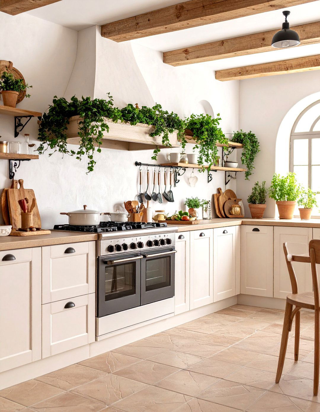 Mediterranean Inspired Black and Beige Kitchen - 25 black and beige kitchen ideas