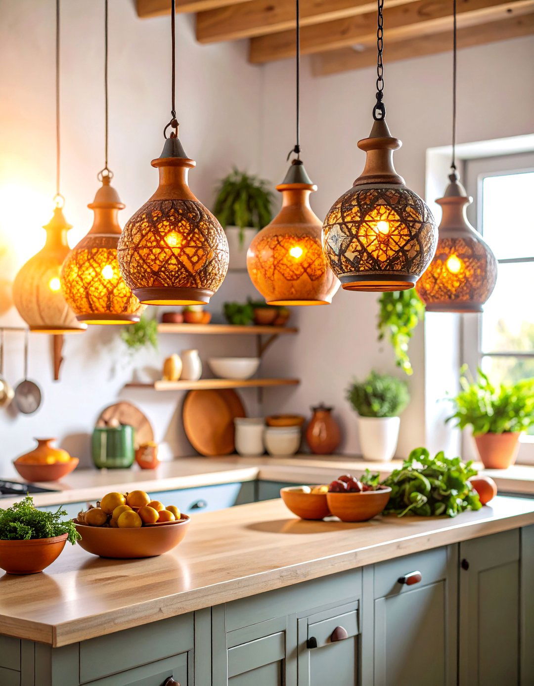 Mediterranean Inspired Ceramic and Clay Fixtures - 25 Kitchen Lighting Ideas