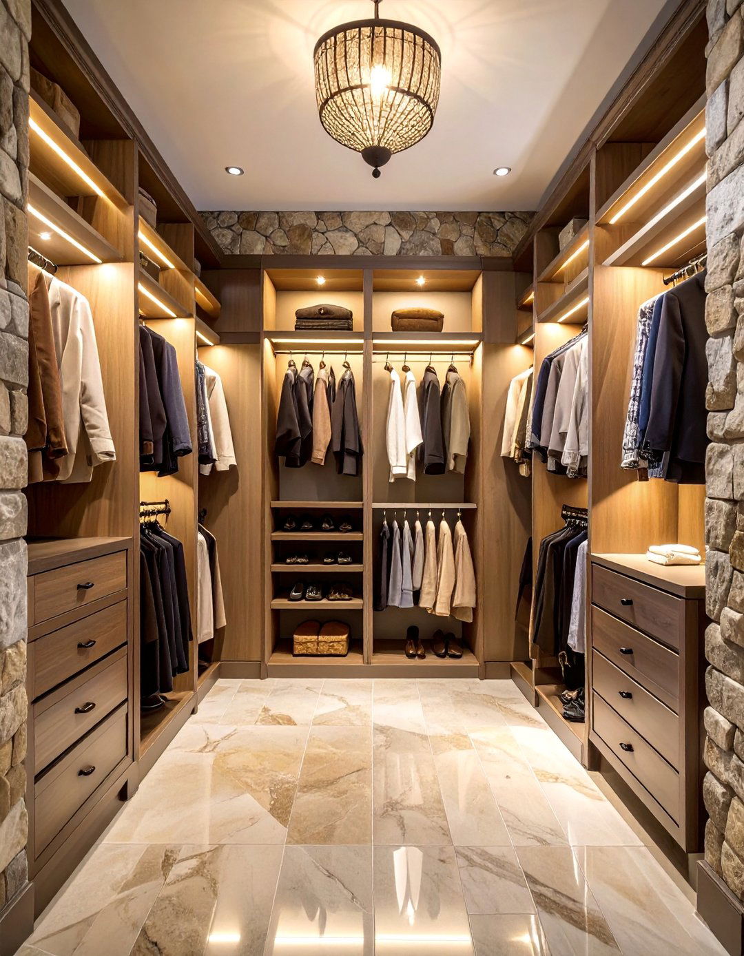 Mediterranean Inspired Closet with Warm Textures - 25 Closet Ideas