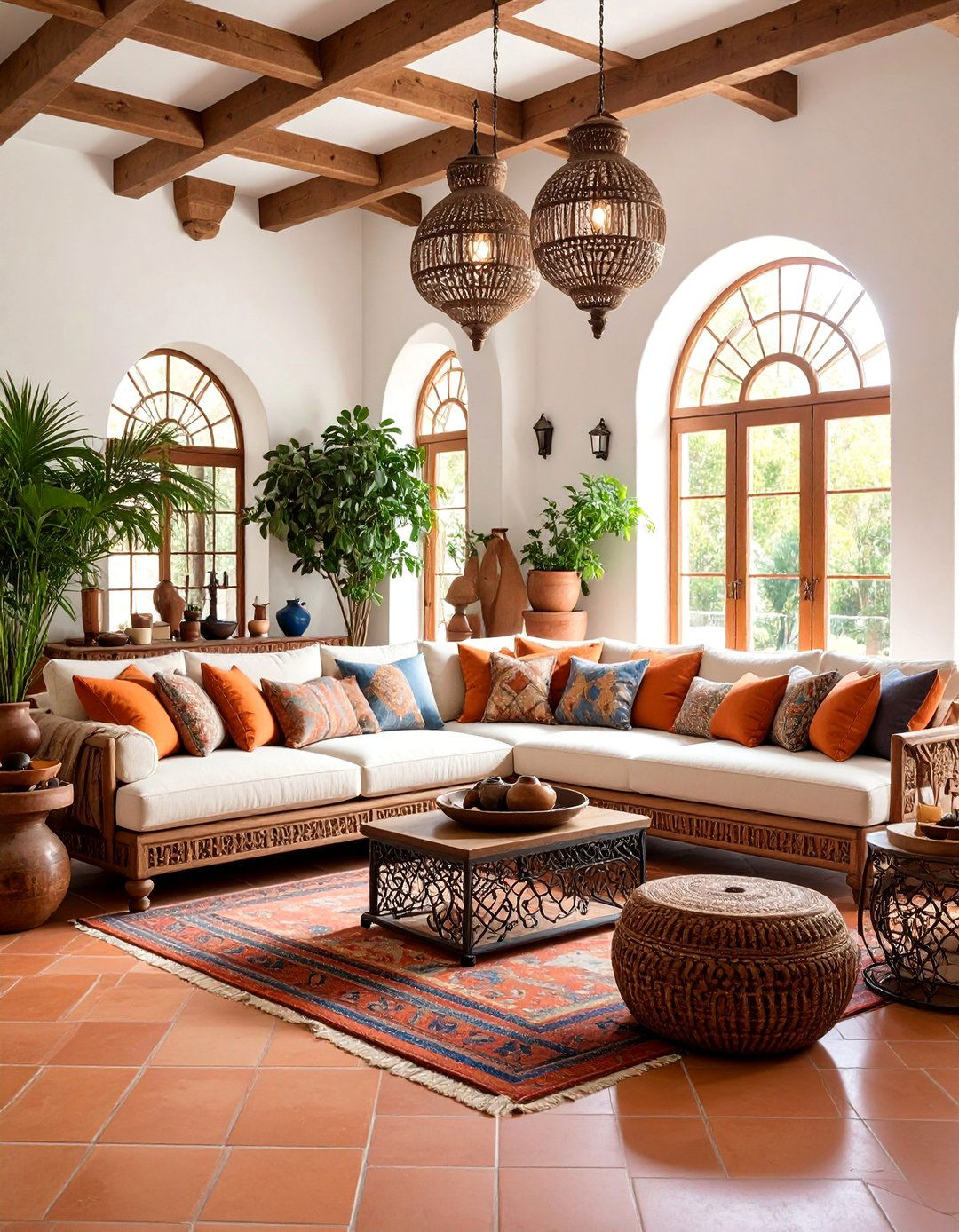 Mediterranean Inspired Grey and Beige Living Room - 25 Grey and Beige Living Room Ideas