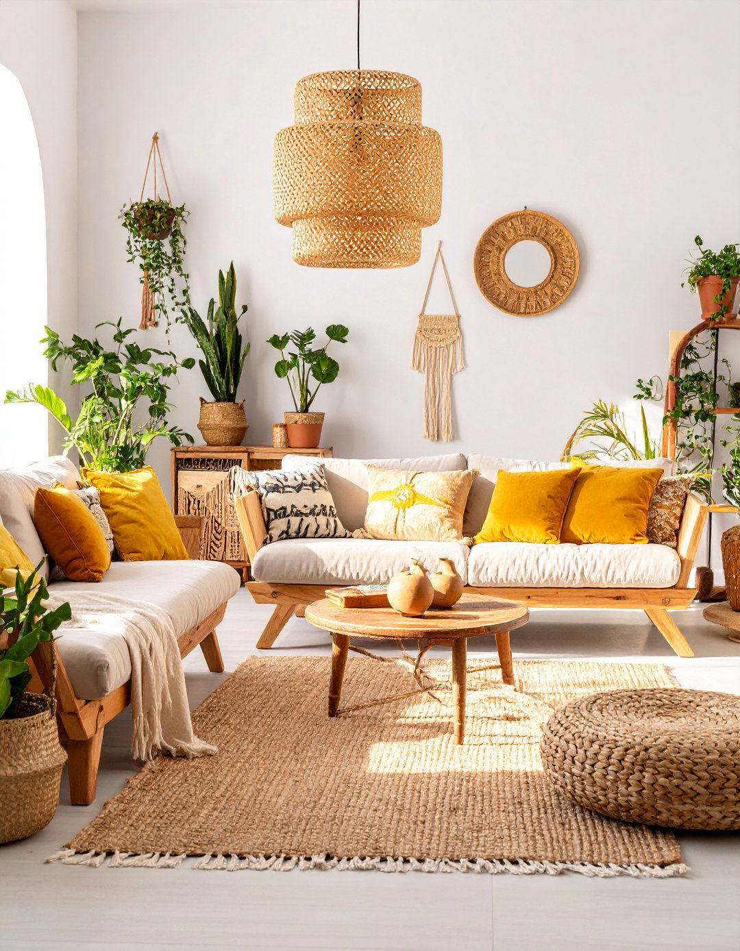 Mediterranean Inspired Grey and Yellow Living Room - 25 Grey and Yellow Living Room Ideas