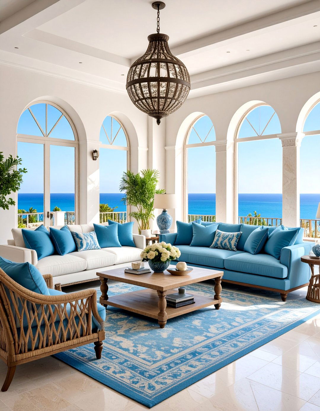 Mediterranean Inspired Living Room with Warm Textures - 25 Large Living Room Ideas