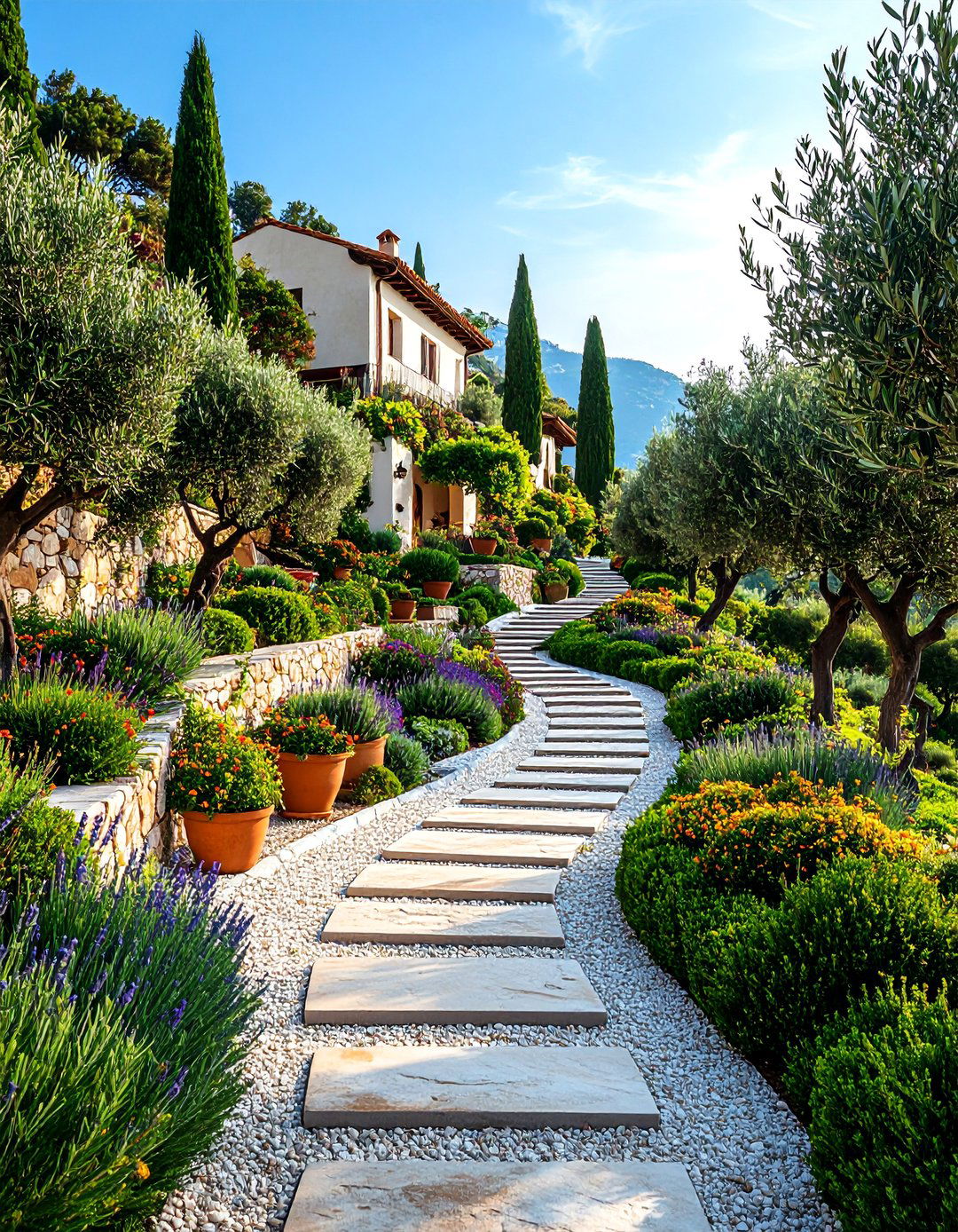 Mediterranean Kitchen Garden Slopes - 25 Hillside Terraced Garden Ideas