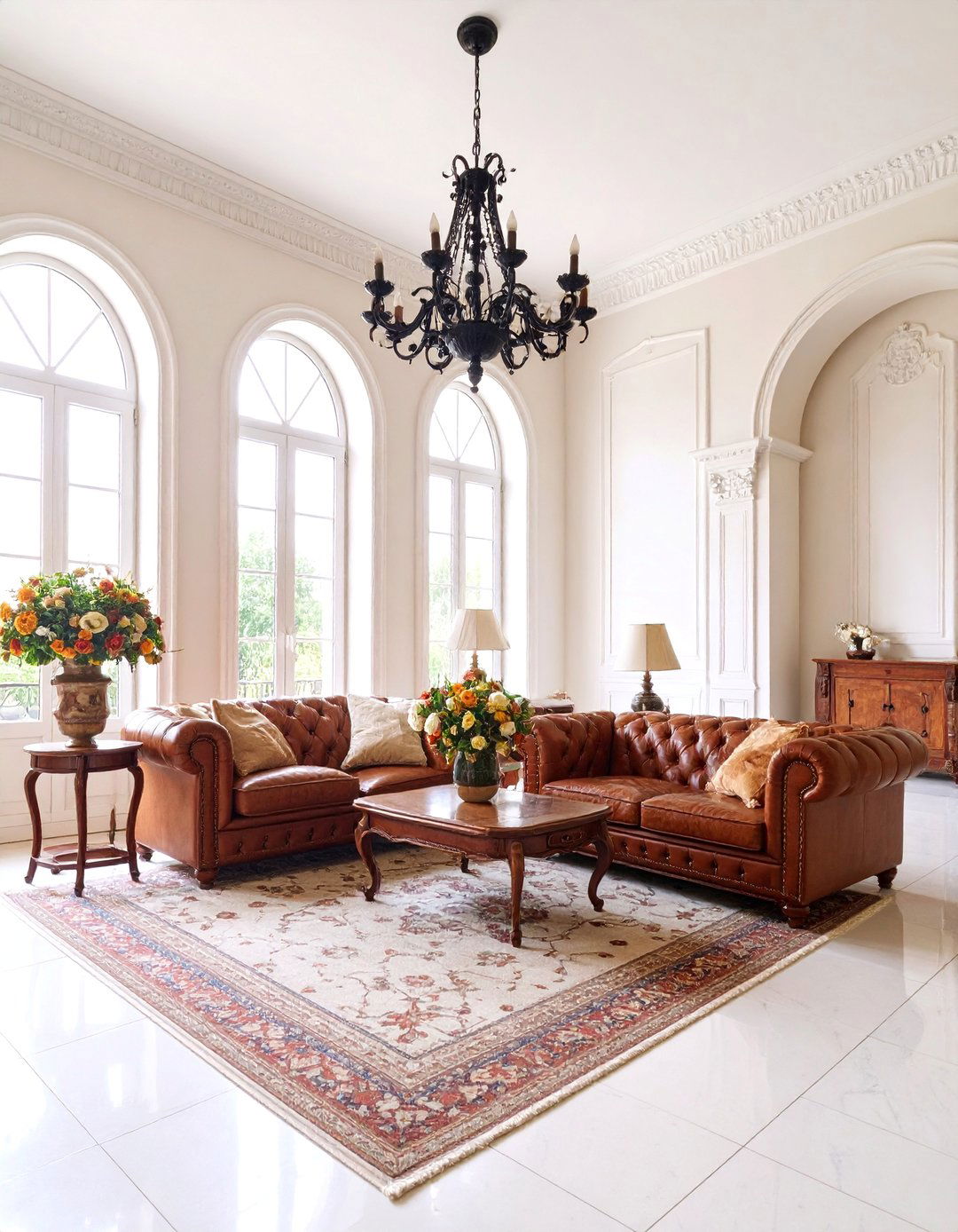 Mediterranean Living Room with Arched Doorways - 25 Spanish Style Living Room Ideas