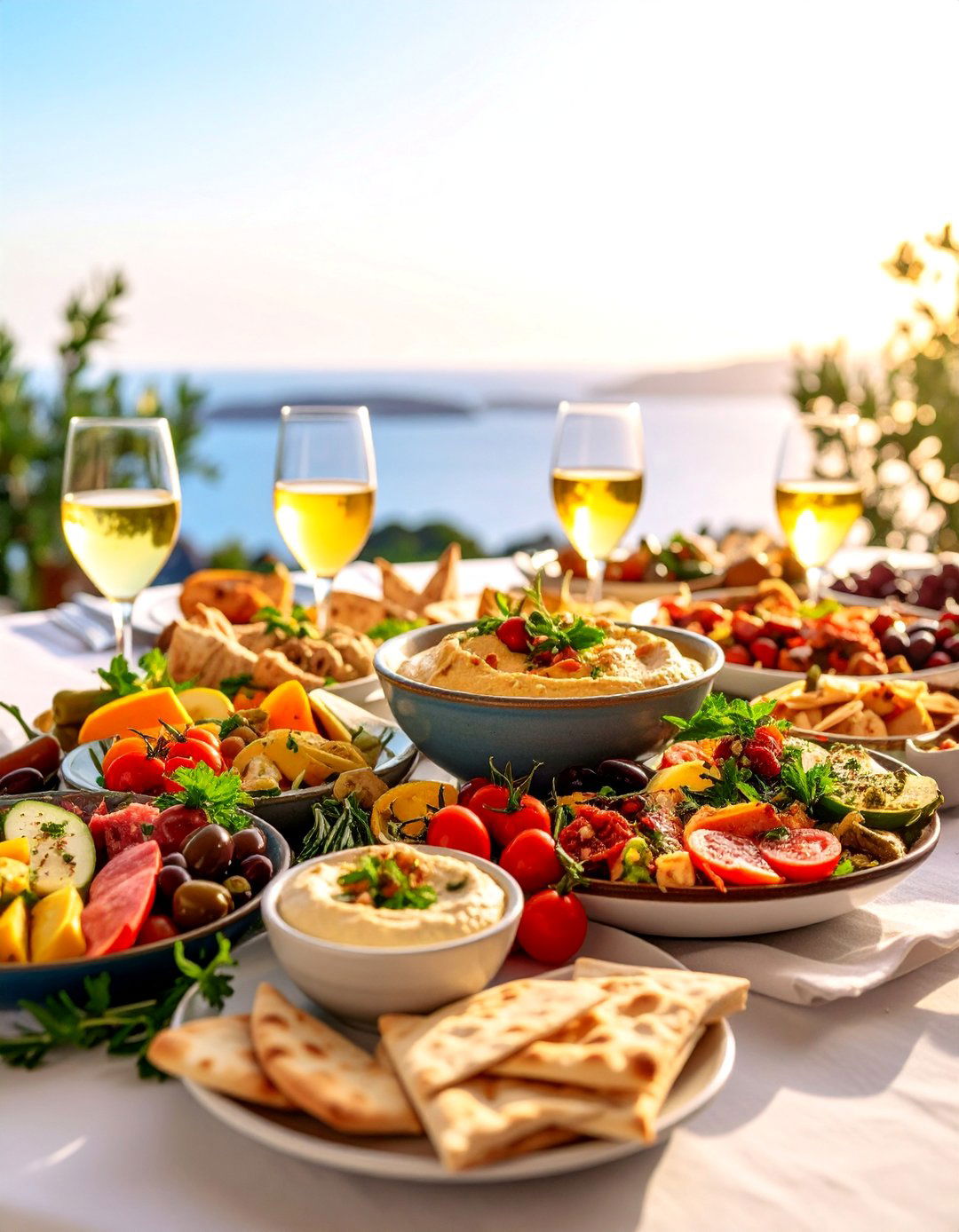 Mediterranean Mezze Grazing Table - 25 Wedding Food Ideas