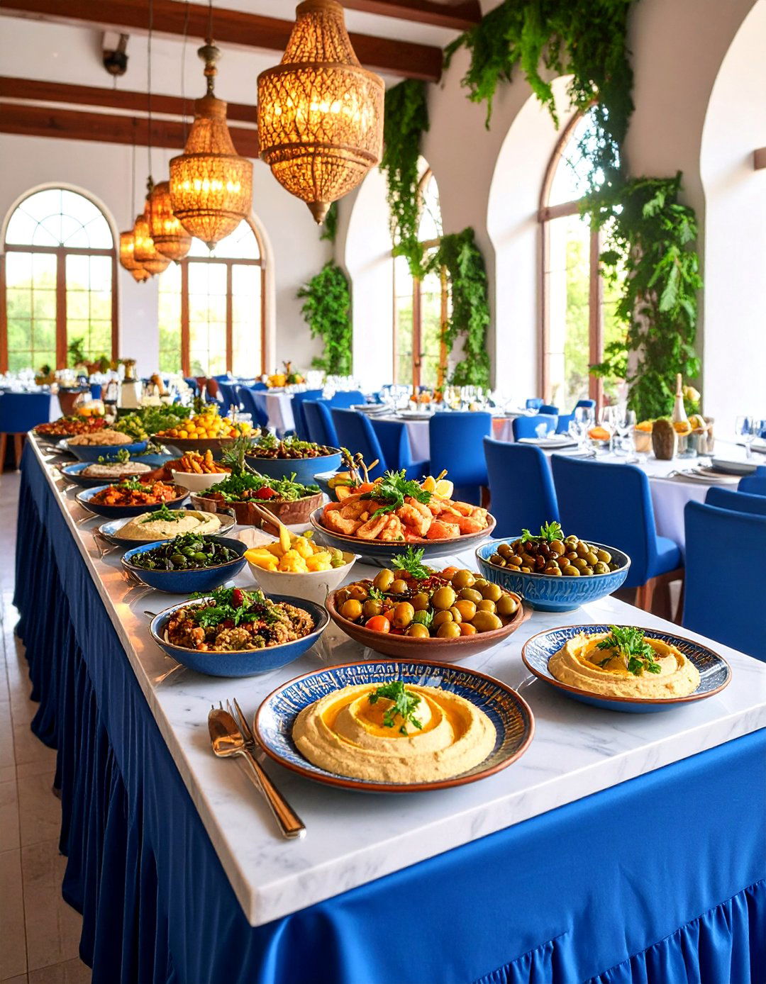 Mediterranean Mezze Station with Olive Bar - 25 Wedding Buffet Ideas