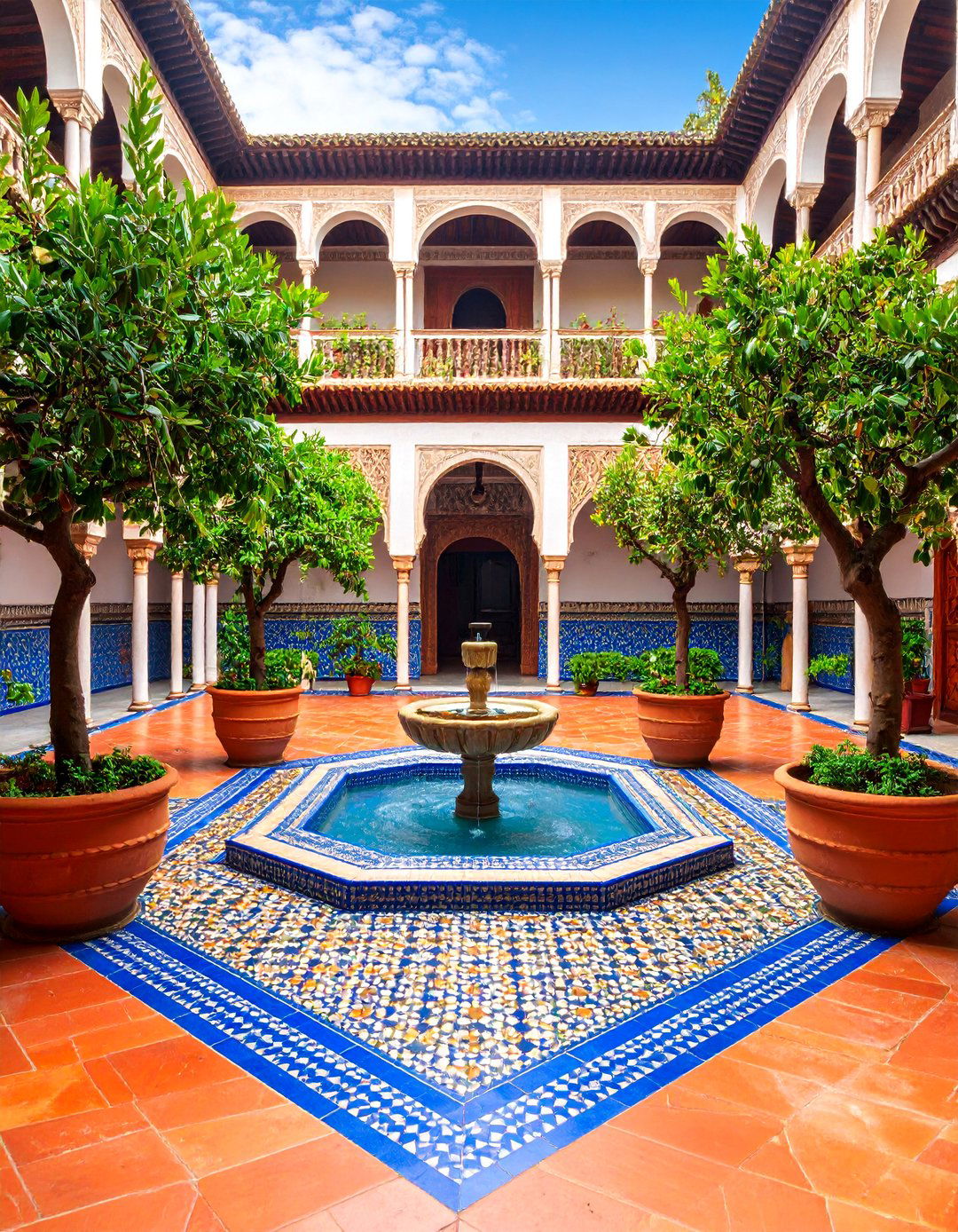 Mediterranean Mosaic Courtyard - 25 Mosaic Garden Ideas