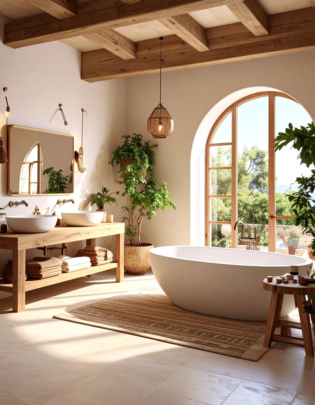 Mediterranean Office Bathroom with Natural Stone - 25 Office Bathroom Ideas