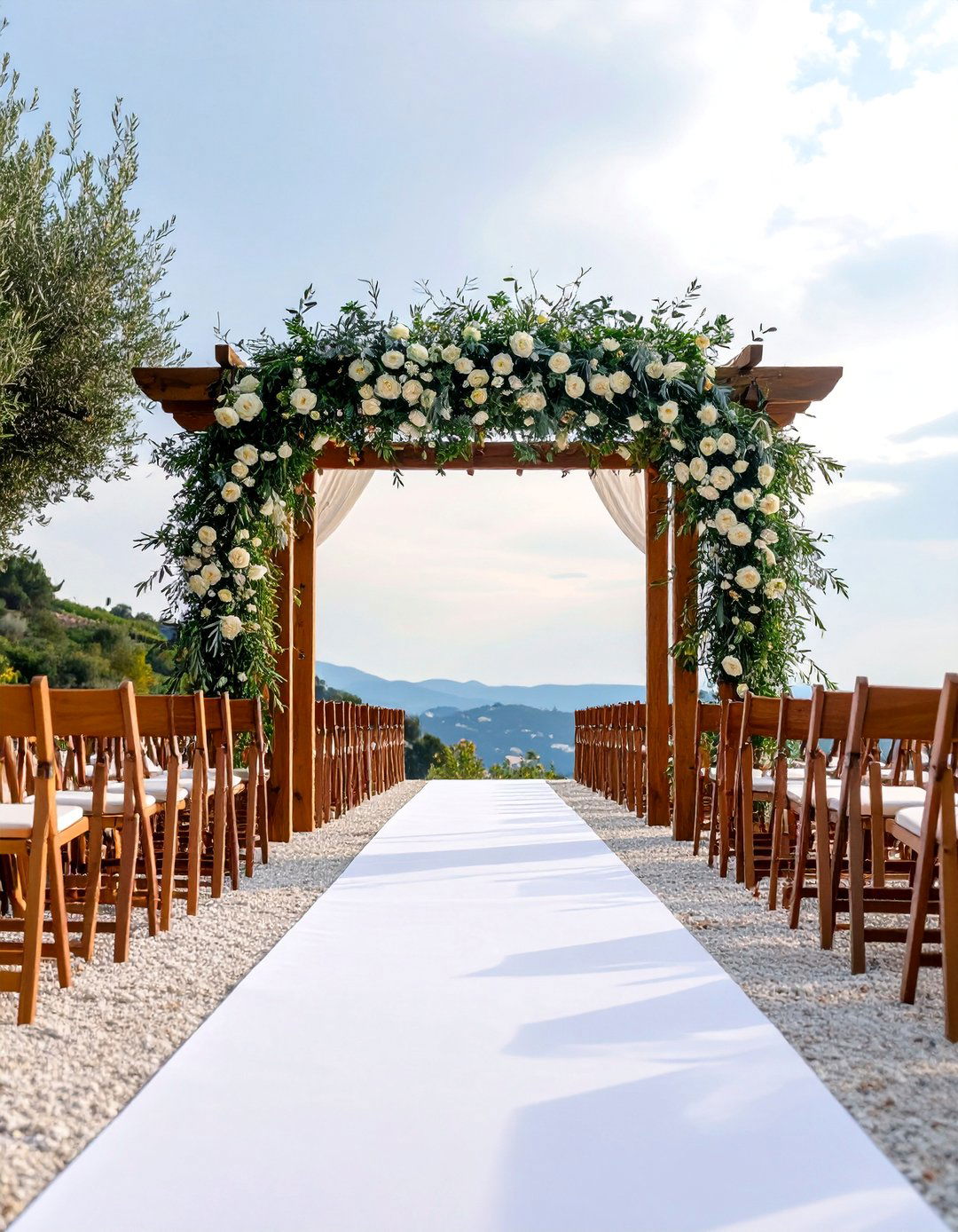 Mediterranean Olive Branch Wedding Arch