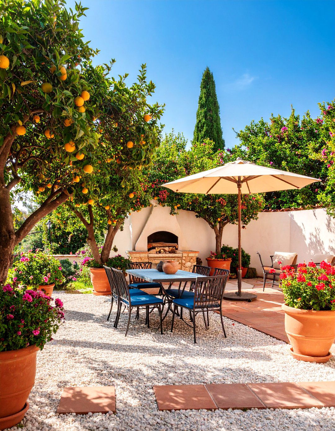 Mediterranean Patio Gravel Garden - 25 Gravel Garden Ideas